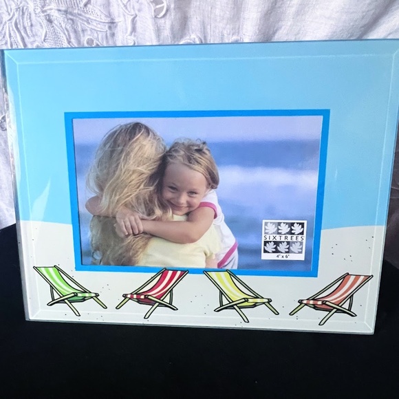 4" X 6" Beveled Glass Beach Chair Picture Frame - Picture 5 of 5